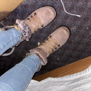 Women's Tan Fur-Lined Boots